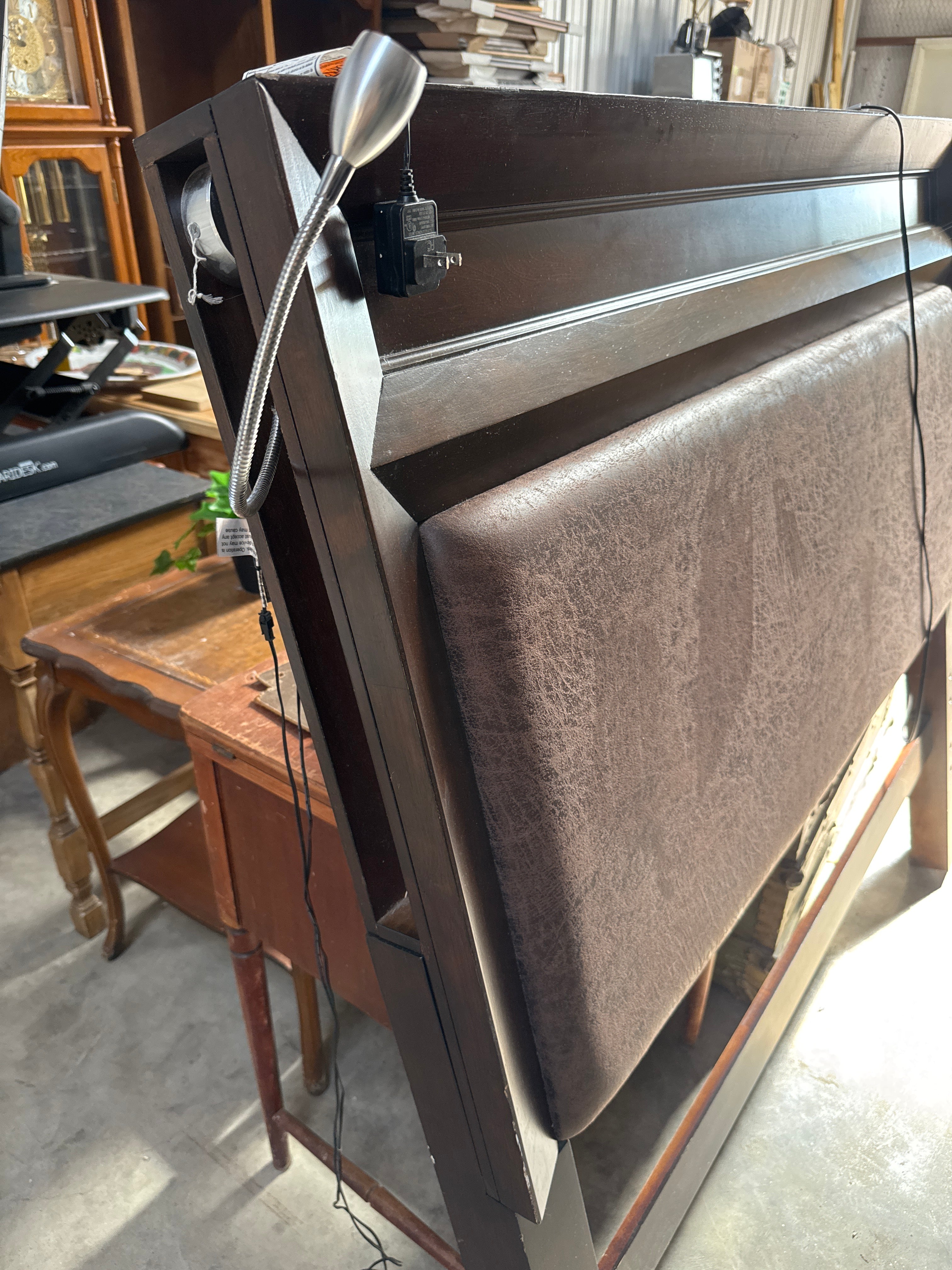 Full size Upholstered Headboard w/usb+led light