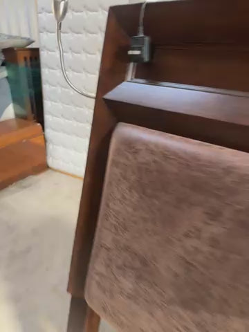 Full size Upholstered Headboard w/usb+led light