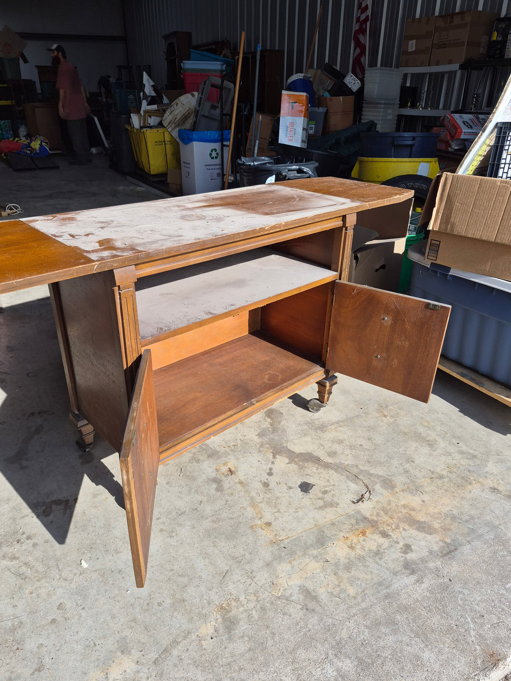 Vintage drop leaf storage cart
