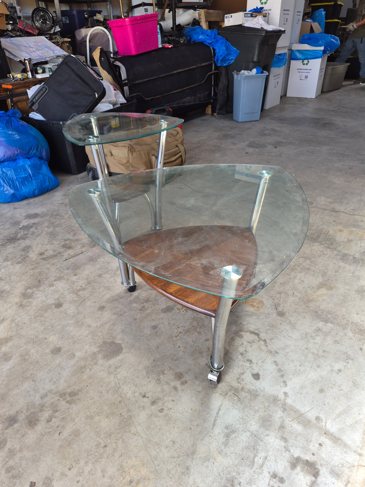 Glass top coffee and end table