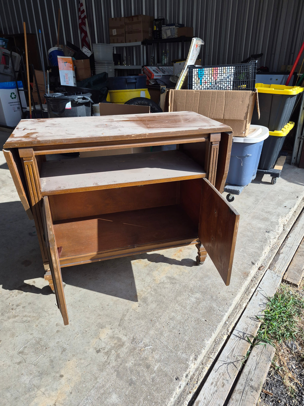 Vintage drop leaf storage cart