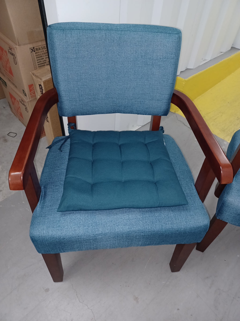 Solid wood arm chairs, pair