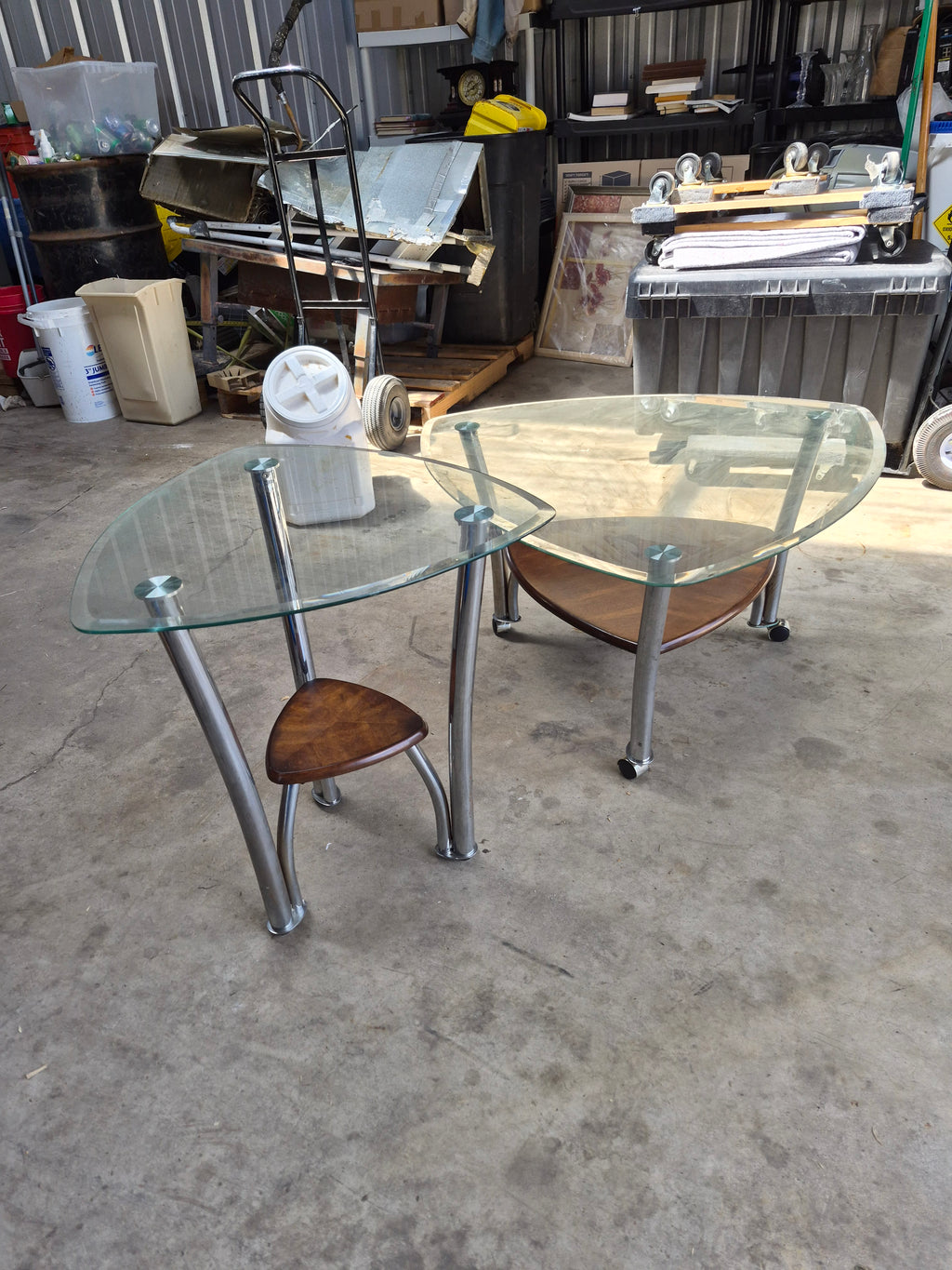 Glass top coffee and end table