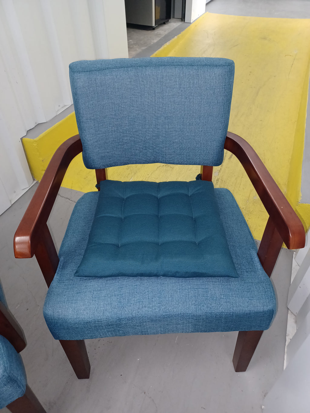 Solid wood arm chairs, pair