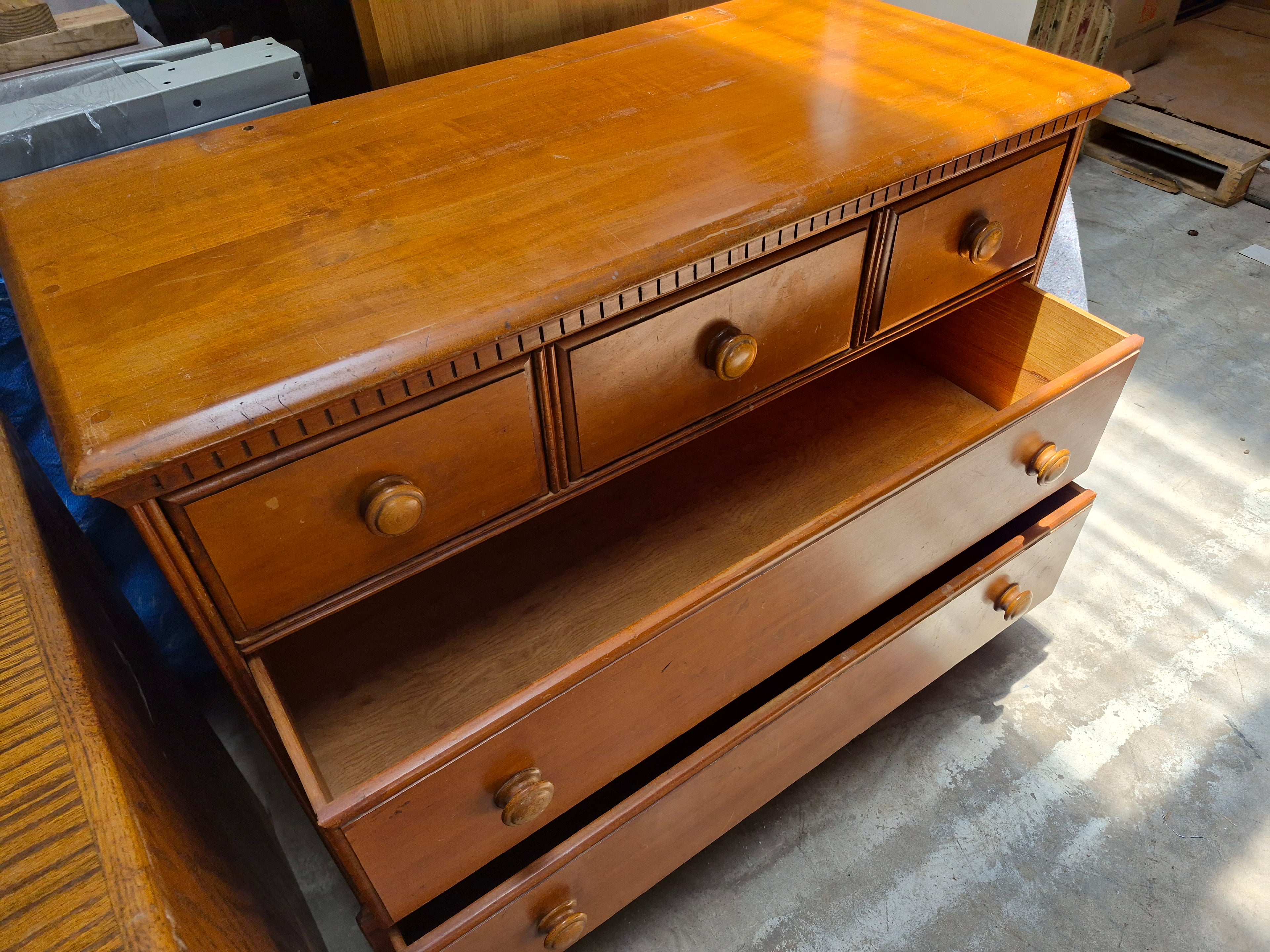 Vintage chest of drawers with mirror