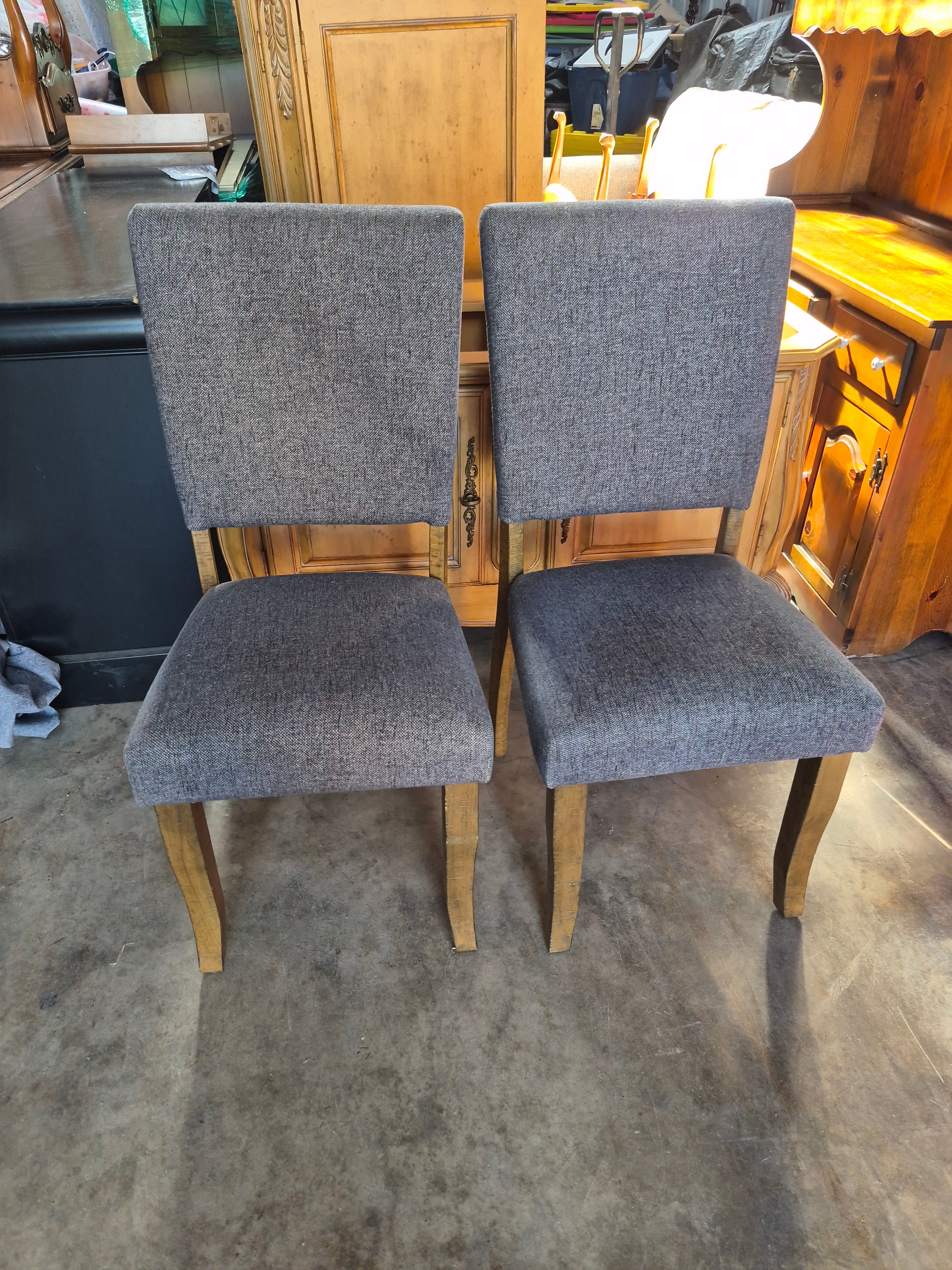 Cloth chairs, pair