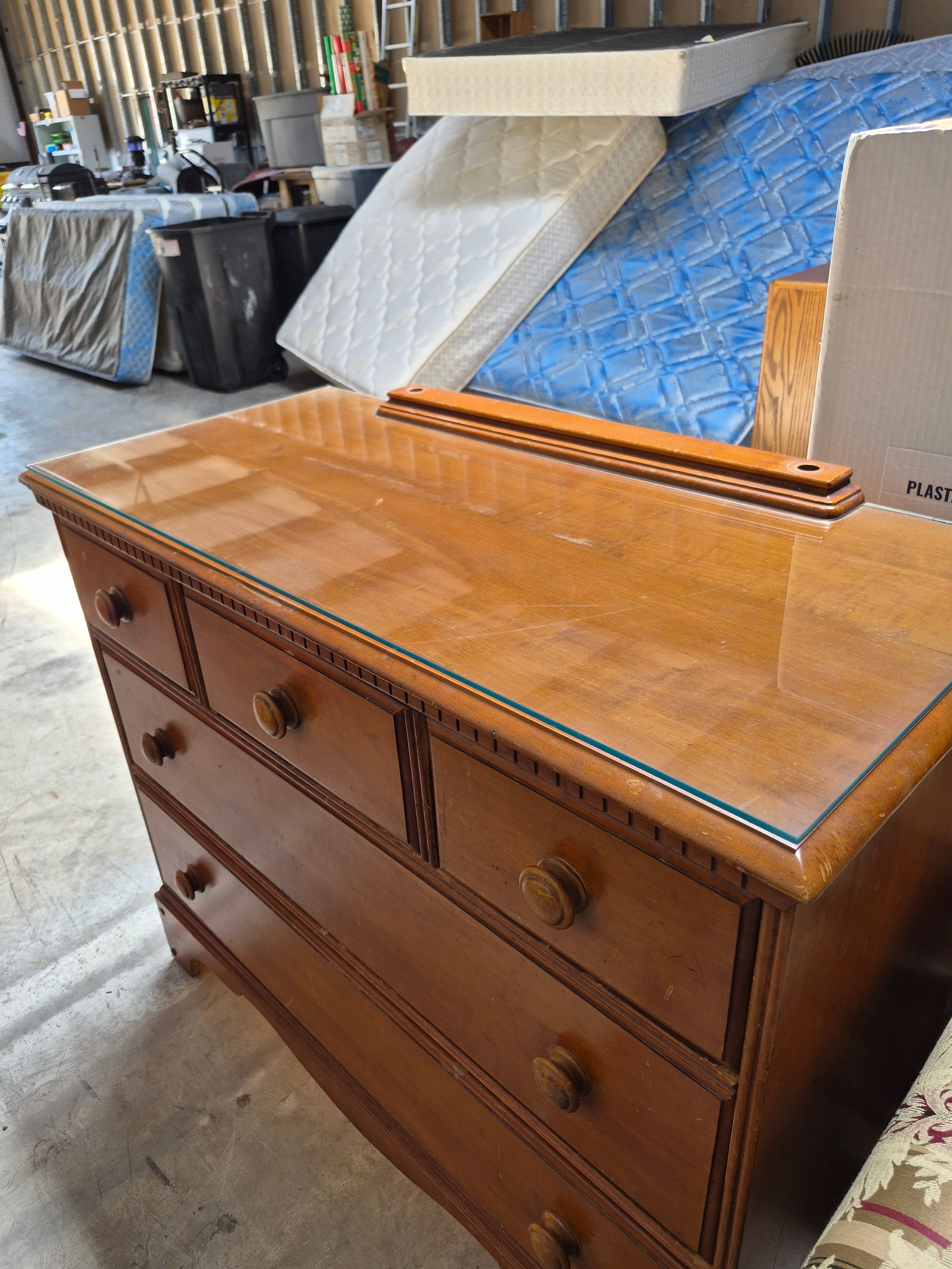 Vintage chest of drawers with mirror